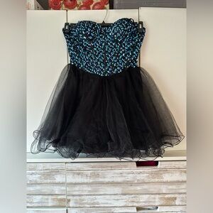 Deb Black Sequin Tulle Party Dress Size 7/8 🎉✨